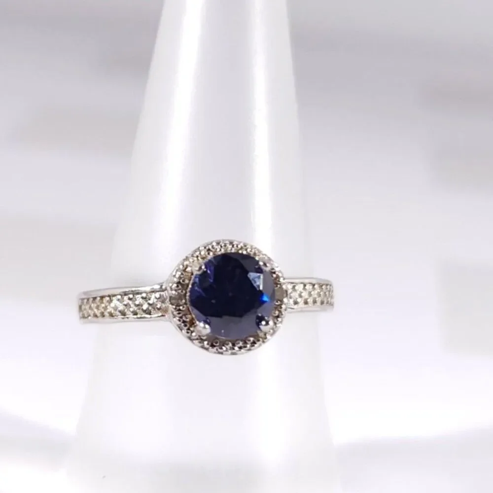 Tanzanite 1.4 Carats Ring Sterling Silver Size 7
